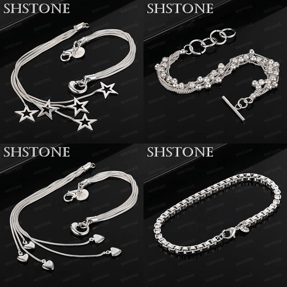 High Quality 925 Sterling Silver Star Love Heart Beads Box Chain Bracelets Women Fashion Wedding Party Jewelry Fine Accessories
High Quality 925 Sterling Silver Star Love Heart Beads Box Chain Bracelets Women Fashion Wedding Party Jewelry Fine Accessories