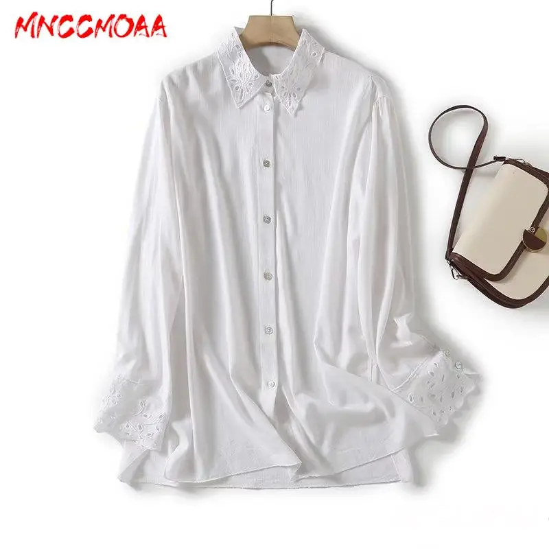 MNCCMOAA 2024 Spring Autumn Women Fashion Loose Single-Breasted Embroidery Hollow Shirt Female Solid Color Casual Blouses Tops
MNCCMOAA 2024 Spring Autumn Women Fashion Loose Single-Breasted Embroidery Hollow Shirt Female Solid Color Casual Blouses Tops