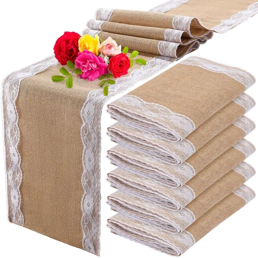 12 Pcs Lace Burlap Table Runner 12 x 72 Rustic Jute Hessian Farmhouse Country Vintage Romantic Fabric Cloth for Country Wedding
12 Pcs Lace Burlap Table Runner 12 x 72 Rustic Jute Hessian Farmhouse Country Vintage Romantic Fabric Cloth for Country Wedding