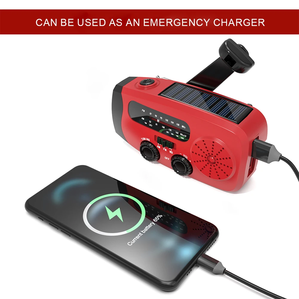 Emergency Hand Crank Radio USB Charged & Solar Power Radios Emergency Flashlight Multifunctional 2000mAh for Camping Emergency
Emergency Hand Crank Radio USB Charged & Solar Power Radios Emergency Flashlight Multifunctional 2000mAh for Camping Emergency