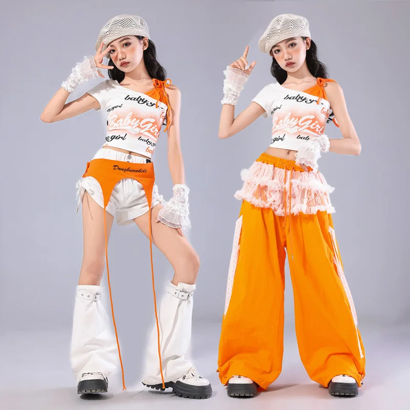 Hip Hop Girls Off Shoulder Crop Top Lace Cargo Pants Dance Shorts Kids Streetwear Costume Girl Group Jazz Dance Clothes
Hip Hop Girls Off Shoulder Crop Top Lace Cargo Pants Dance Shorts Kids Streetwear Costume Girl Group Jazz Dance Clothes