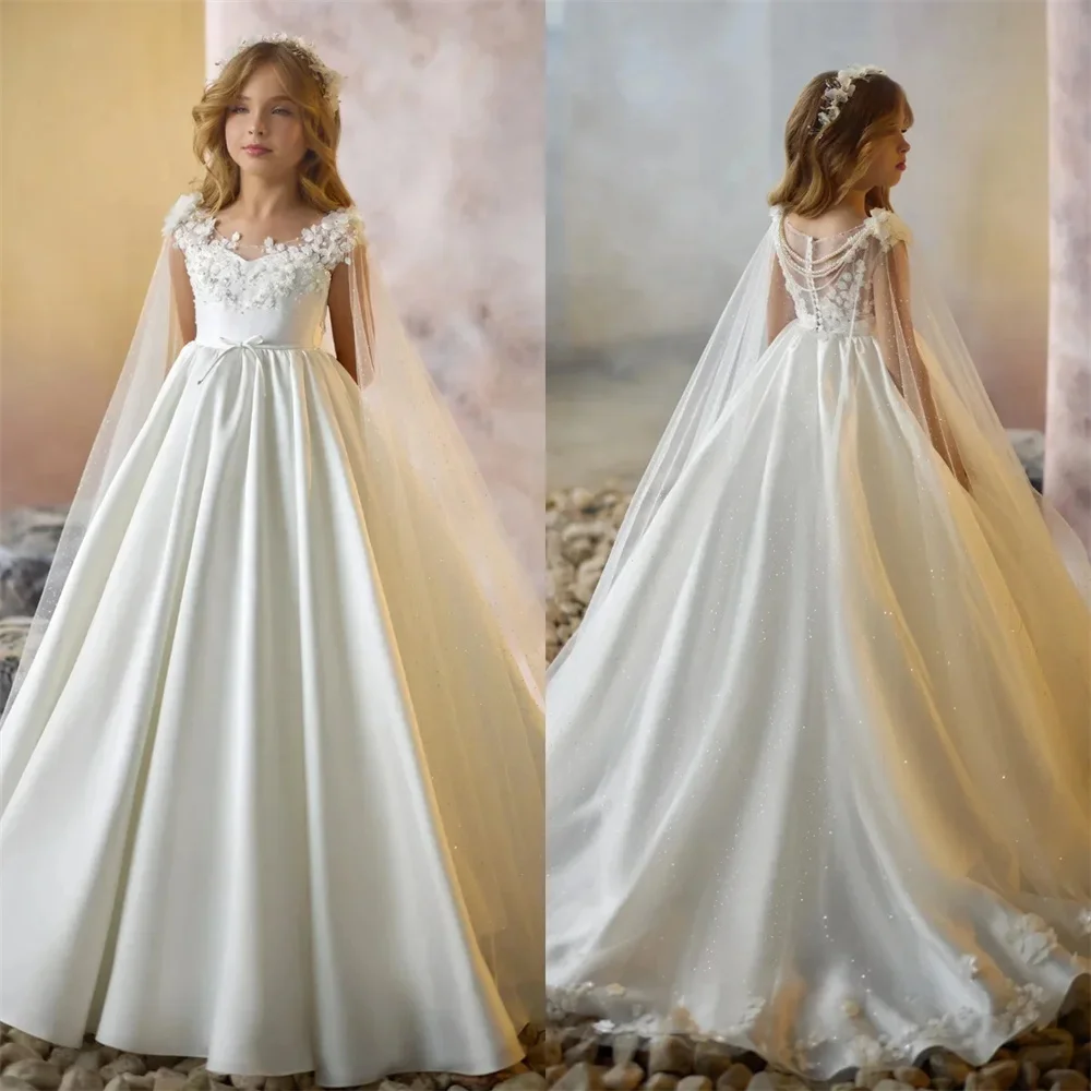 Classic Wedding Flower Girl Dress A Line Applique Customized First Communion Dress Long Ball Princess Flower Girl Dress
Classic Wedding Flower Girl Dress A Line Applique Customized First Communion Dress Long Ball Princess Flower Girl Dress