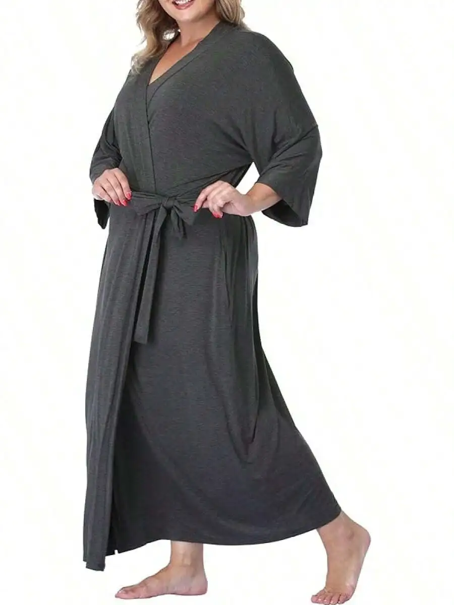 Women Plus Size Long Kimono Robe Full Length Bathrobe Sleepwear With Pockets
Women Plus Size Long Kimono Robe Full Length Bathrobe Sleepwear With Pockets