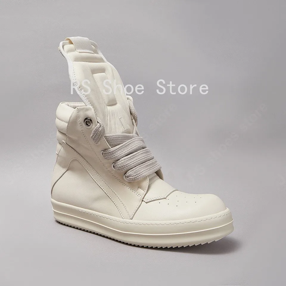 Ro Men Shoe Ivory white Leather Boots High Top Casual Shoes Jumbo Laces Sneaker Zipper Women Sneakers Suede Ankle Boot
Ro Men Shoe Ivory white Leather Boots High Top Casual Shoes Jumbo Laces Sneaker Zipper Women Sneakers Suede Ankle Boot