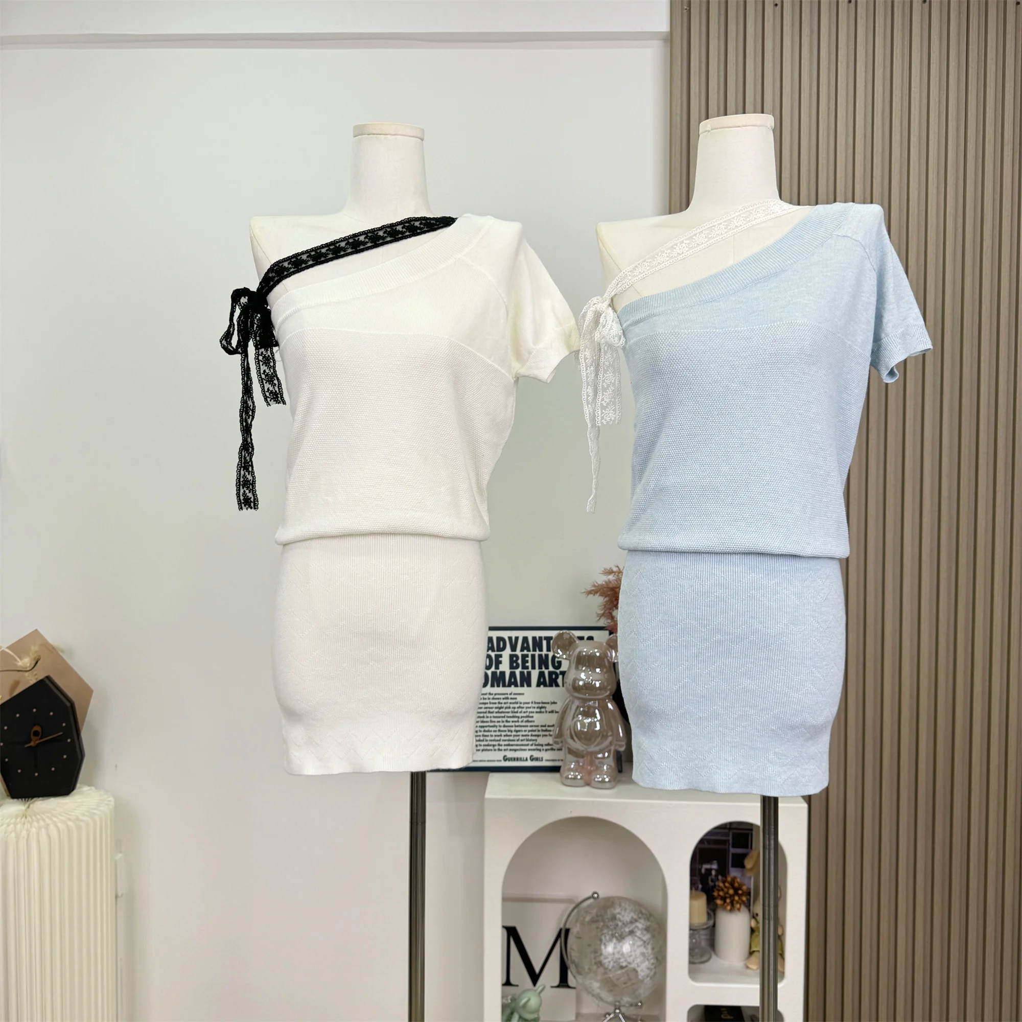 Blue Lace Belted Dress Asymmetrical Shoulder Banded A- Line Skirt Women's Fashion Elasticated Waist Vestidos Sexy Dress
Blue Lace Belted Dress Asymmetrical Shoulder Banded A- Line Skirt Women's Fashion Elasticated Waist Vestidos Sexy Dress