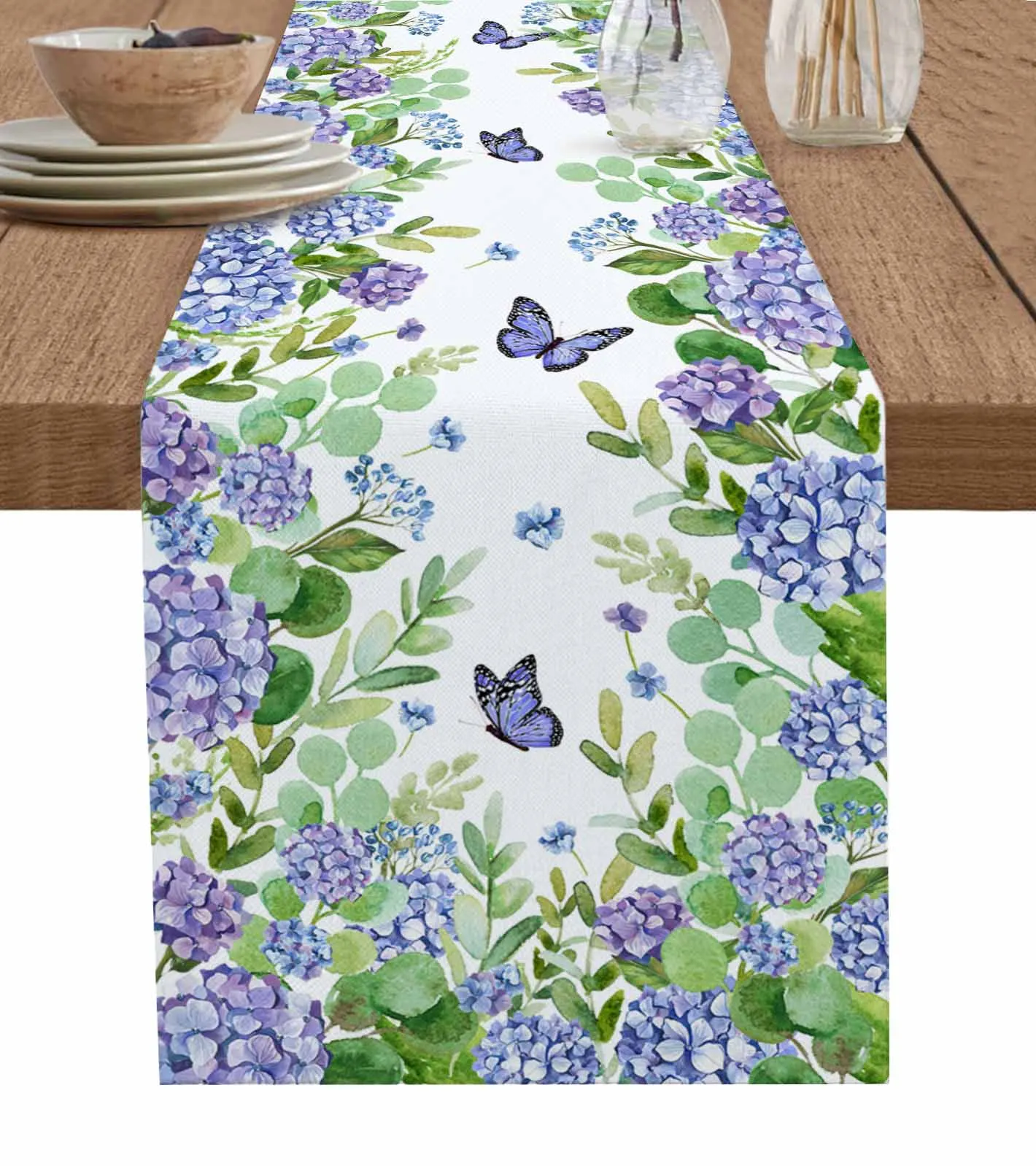 Flowers Hydrangeas Eucalyptus Leaves Butterflies Table Runners Coffee Tablecloth Wedding Decoration Modern Home Party Table Mats
Flowers Hydrangeas Eucalyptus Leaves Butterflies Table Runners Coffee Tablecloth Wedding Decoration Modern Home Party Table Mats
