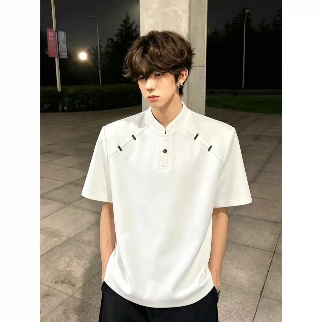 2026 Summer New Design Men's Short-Sleeved T-Shirt Half-Sleeved Shoulder-Embellished Shirt
2026 Summer New Design Men's Short-Sleeved T-Shirt Half-Sleeved Shoulder-Embellished Shirt