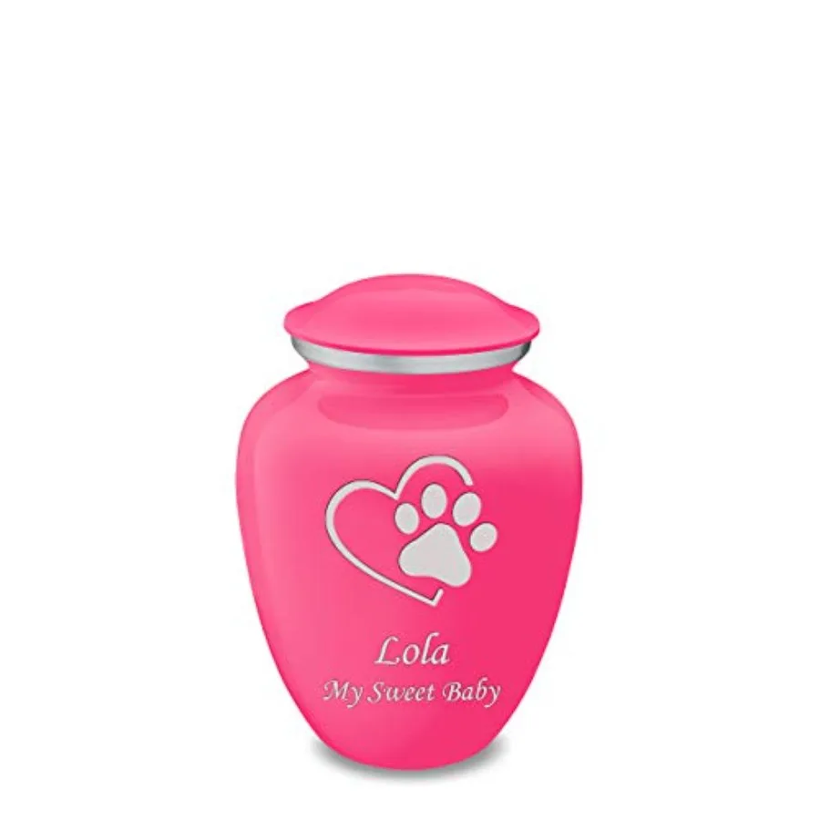 Personalized Single Paw Heart Cremation Urn for Small Pets Bright Pink Ceramic Holds Up to 44 lbs
Personalized Single Paw Heart Cremation Urn for Small Pets Bright Pink Ceramic Holds Up to 44 lbs