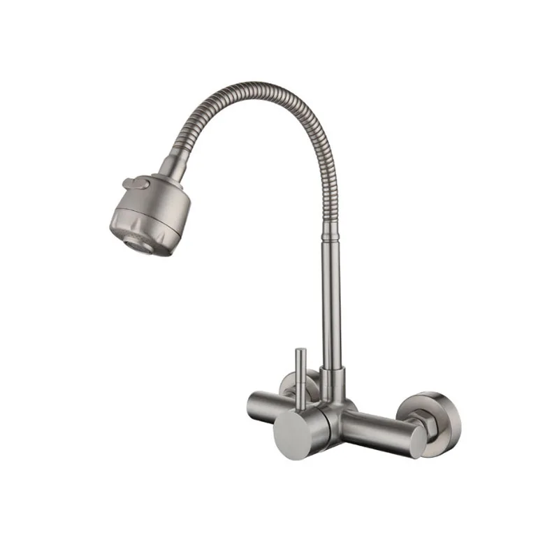 304 Stainless Steel Kitchen Sink Faucet Brushed Nickel Wall Mount Single Handle Cold Hot Water Mixer Kitchen Washbasin Tap
304 Stainless Steel Kitchen Sink Faucet Brushed Nickel Wall Mount Single Handle Cold Hot Water Mixer Kitchen Washbasin Tap