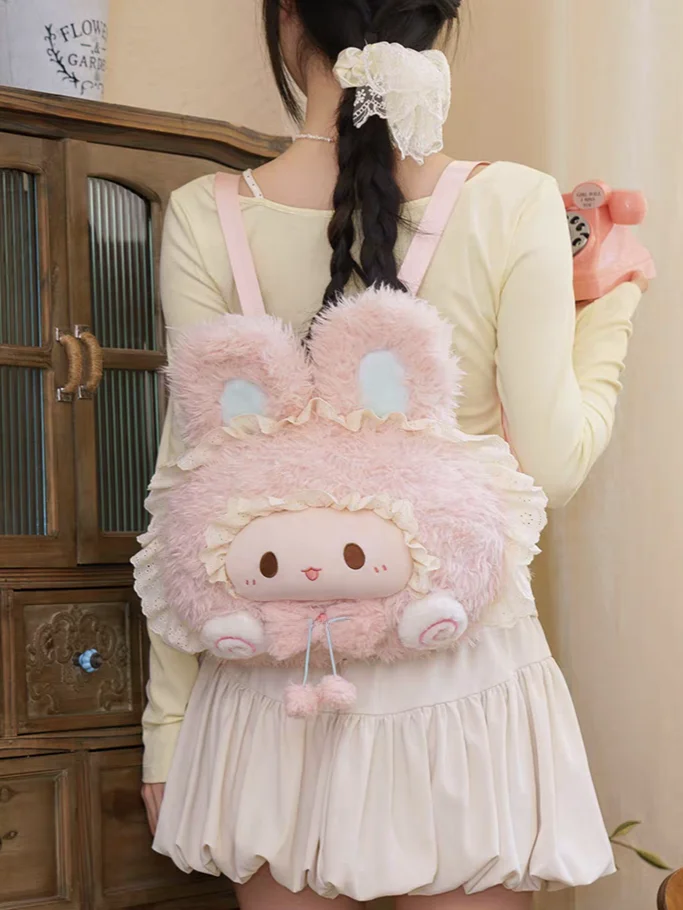 Cute Pink Rabbit Face Plush Doll Backpack Uniform Style Birthday Gift Women's Soft Shoulder Bag Casual Lightweight Foldable
Cute Pink Rabbit Face Plush Doll Backpack Uniform Style Birthday Gift Women's Soft Shoulder Bag Casual Lightweight Foldable