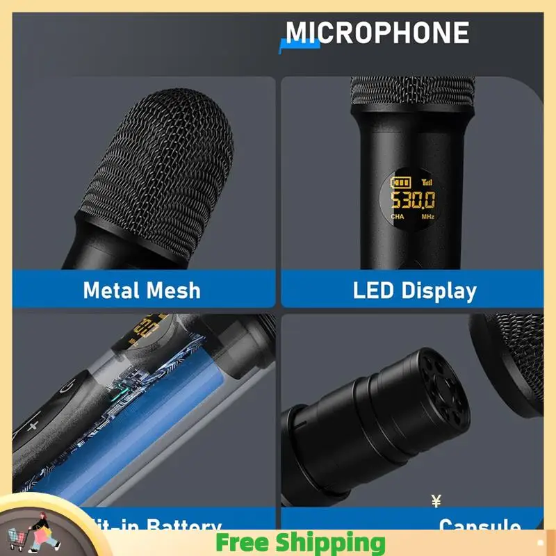 X08A Wireless Microphone System Handheld Dynamic Microphones, Dual Wireless UHF Channels, 330Ft Range, Microphone For Karaoke Du
X08A Wireless Microphone System Handheld Dynamic Microphones, Dual Wireless UHF Channels, 330Ft Range, Microphone For Karaoke Du