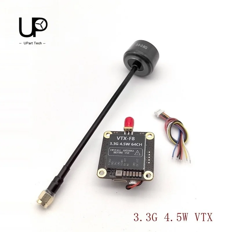 3.3G 4.5W FPV VTX Transmitter 64CH IRC Protocol Long Range Video Transmitter for RC Drone UAV
3.3G 4.5W FPV VTX Transmitter 64CH IRC Protocol Long Range Video Transmitter for RC Drone UAV