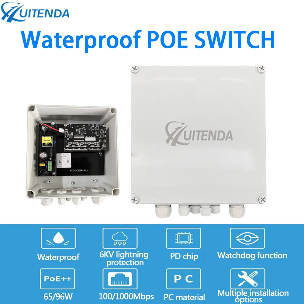 Huitenda 4/8 портов водонепроницаемый коммутатор POE IP65 10/100/1000 Мбит/с Ethernet-коммутатор с IEEE 802.3af/at для наружной камеры безопасности
Huitenda 4/8 портов водонепроницаемый коммутатор POE IP65 10/100/1000 Мбит/с Ethernet-коммутатор с IEEE 802.3af/at для наружной камеры безопасности