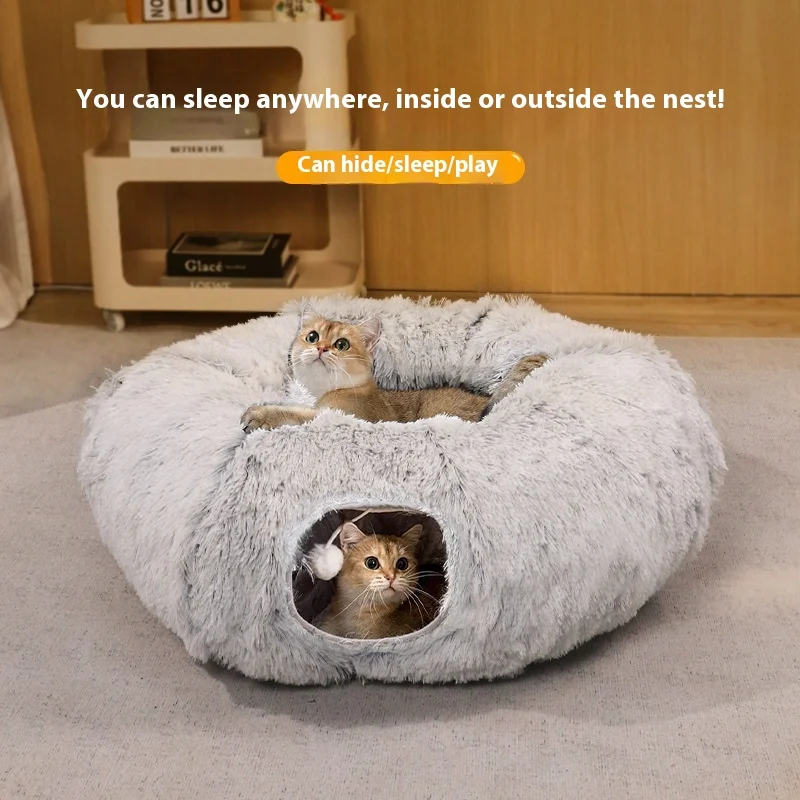 Winter plush cat nest tunnel 2-in-1 foldable channel four seasons universal donut tunnel
Winter plush cat nest tunnel 2-in-1 foldable channel four seasons universal donut tunnel