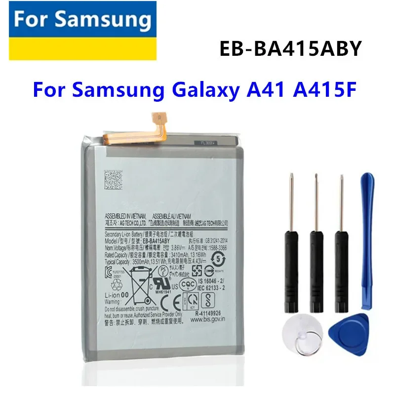 New EB-BA415ABY 3500mAh Replacement Battery For Samsung Galaxy A41 A415 A415F Mobile Phone Batteries +Tools
New EB-BA415ABY 3500mAh Replacement Battery For Samsung Galaxy A41 A415 A415F Mobile Phone Batteries +Tools