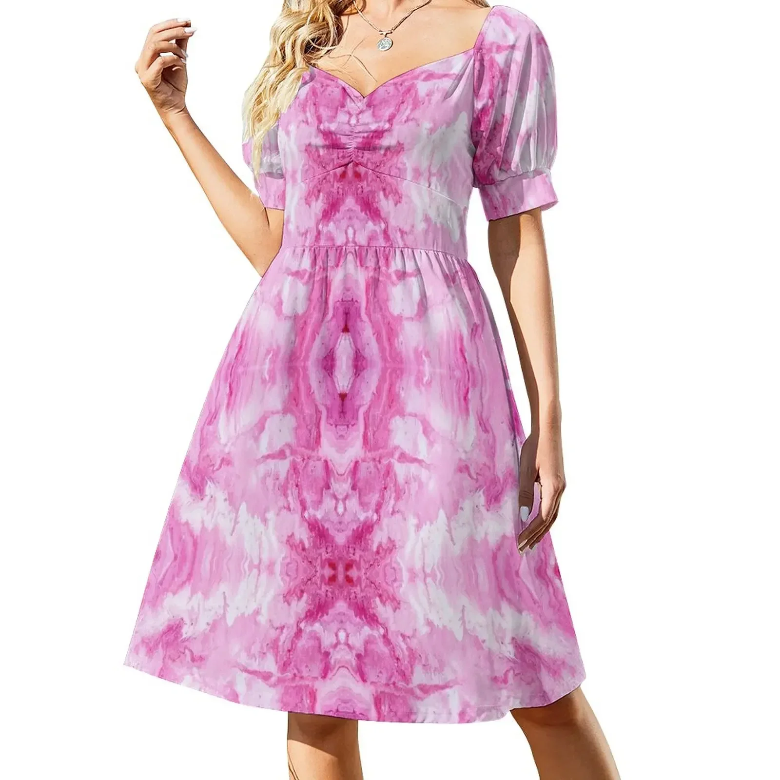 Pink Monochromatic Painting Short-Sleeved Dress elegant women's dresses for wedding Women's dress Dress
Pink Monochromatic Painting Short-Sleeved Dress elegant women's dresses for wedding Women's dress Dress
