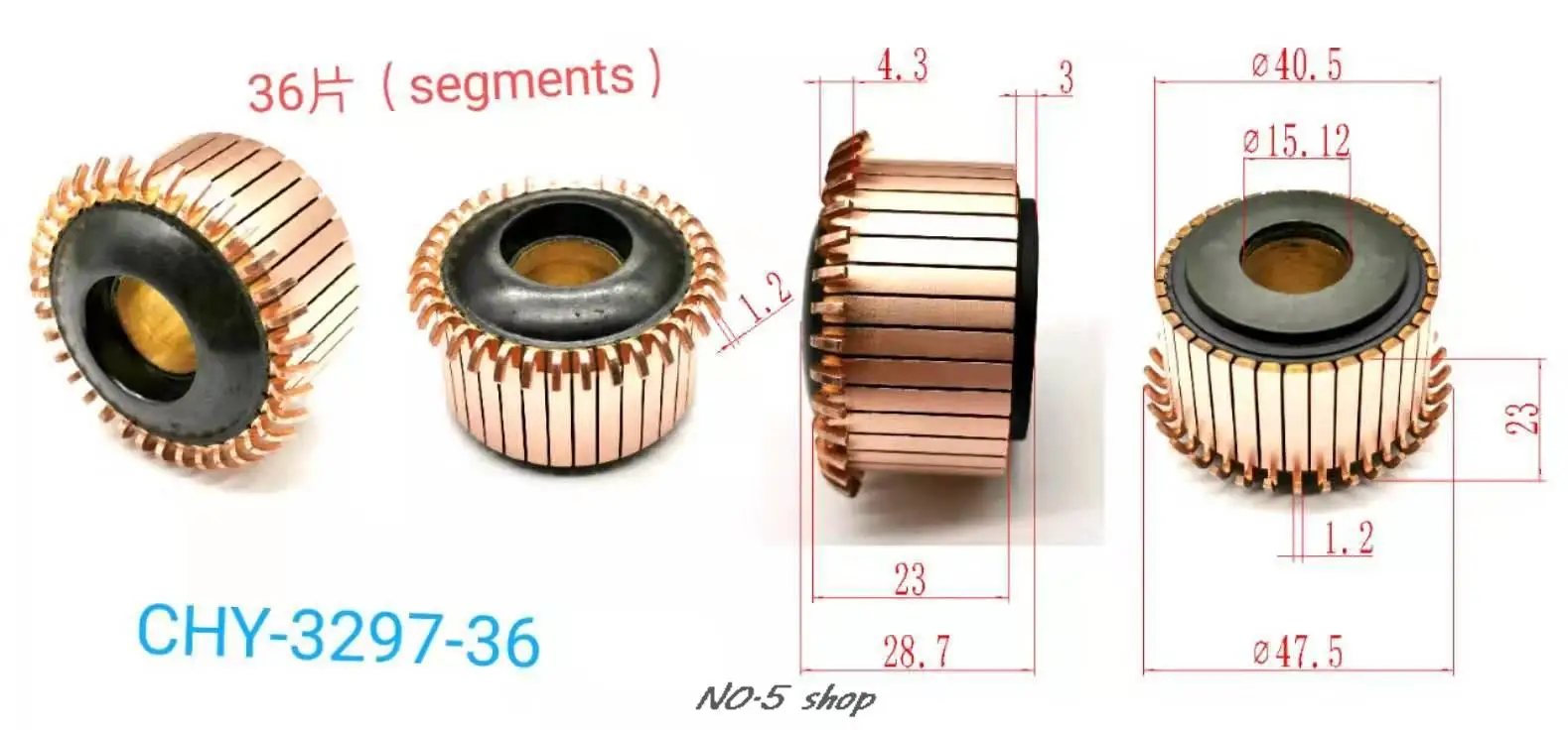 5pcs 40.5x15.12x23(28.7)x36P Copper Bars Electric Motor Commutator
5pcs 40.5x15.12x23(28.7)x36P Copper Bars Electric Motor Commutator