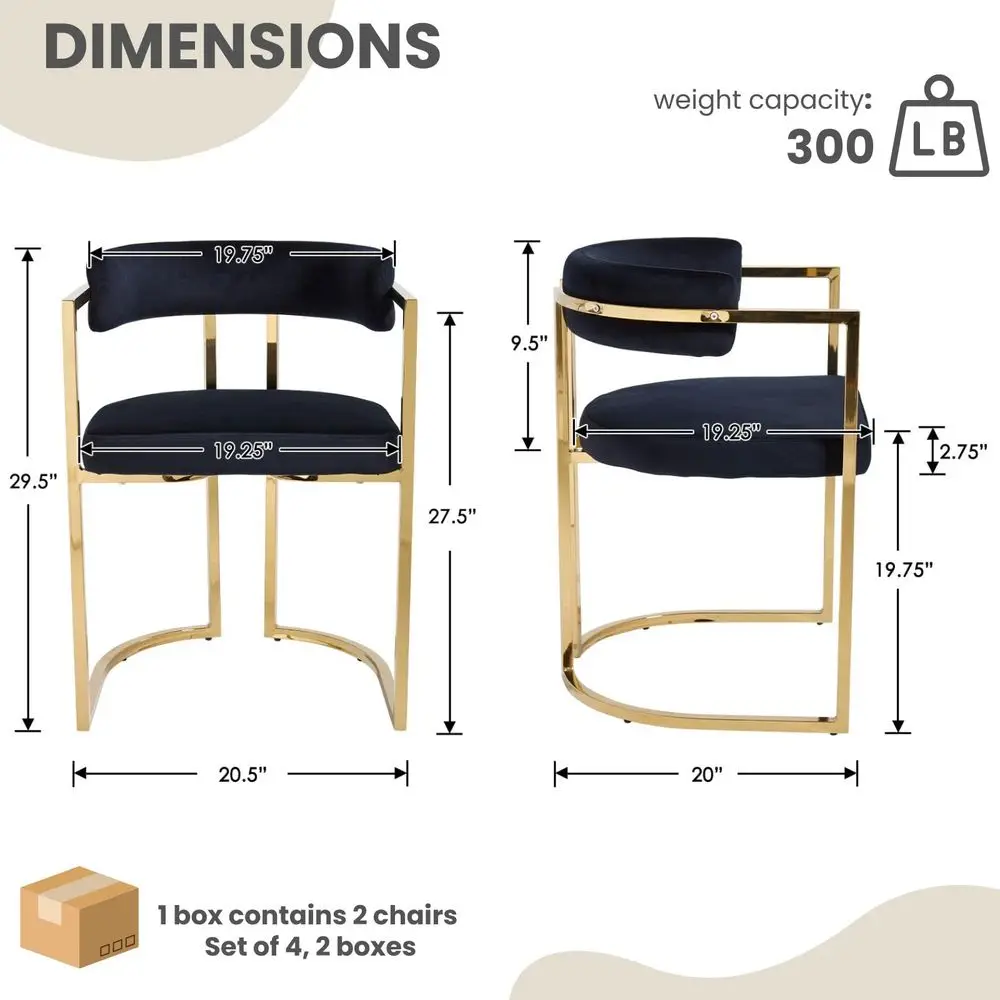 Velvet Upholstered Dining Chairs Set of 4, Modern Barrel Dining Chair with Gold Legs, Kitchen Chairs Open Back Accent Chair -HOT
Velvet Upholstered Dining Chairs Set of 4, Modern Barrel Dining Chair with Gold Legs, Kitchen Chairs Open Back Accent Chair -HOT
