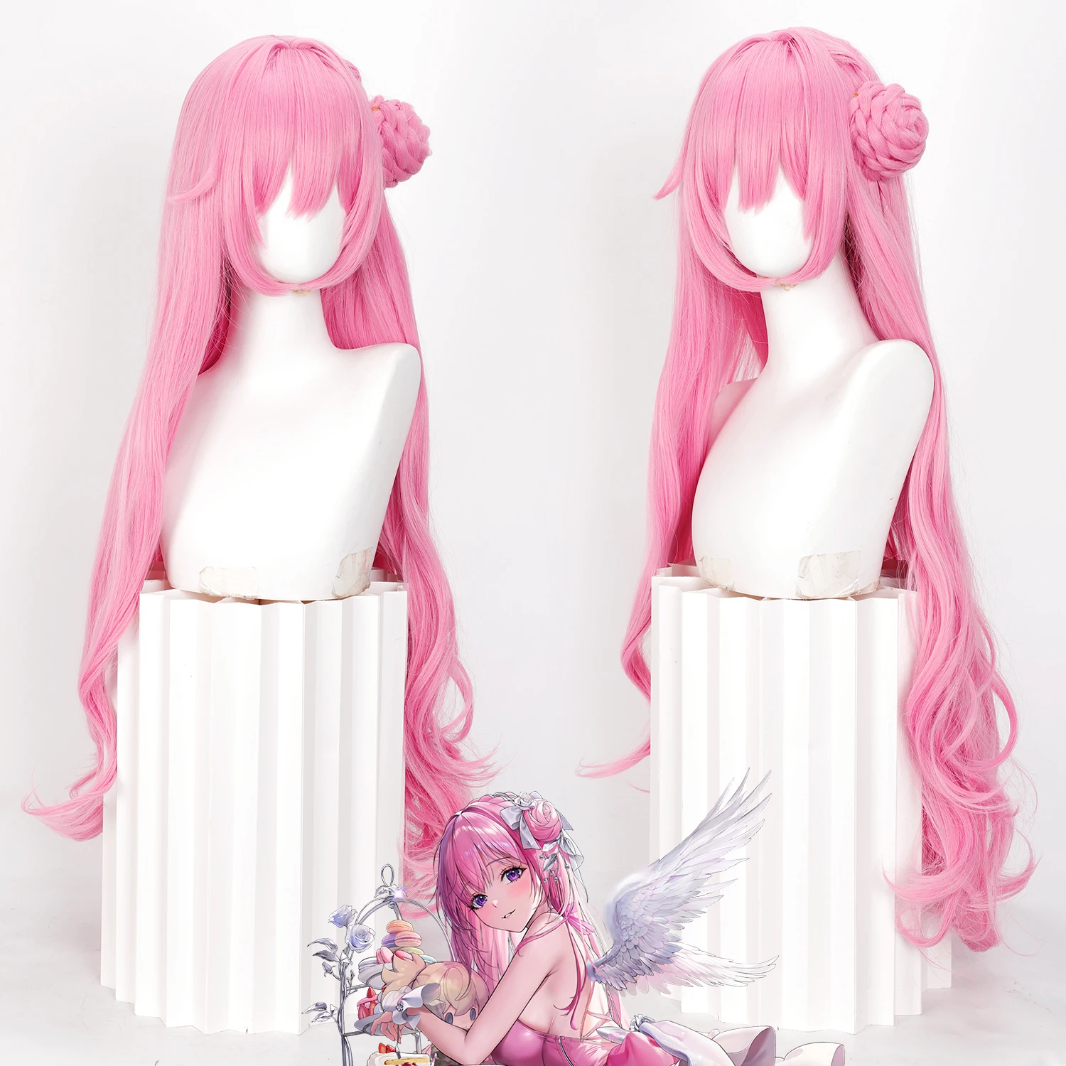 40inch Pink Long Curly Cosplay Wig with Detachable Bun Heat Resistant Synthetic Hair for Anime Fans
40inch Pink Long Curly Cosplay Wig with Detachable Bun Heat Resistant Synthetic Hair for Anime Fans