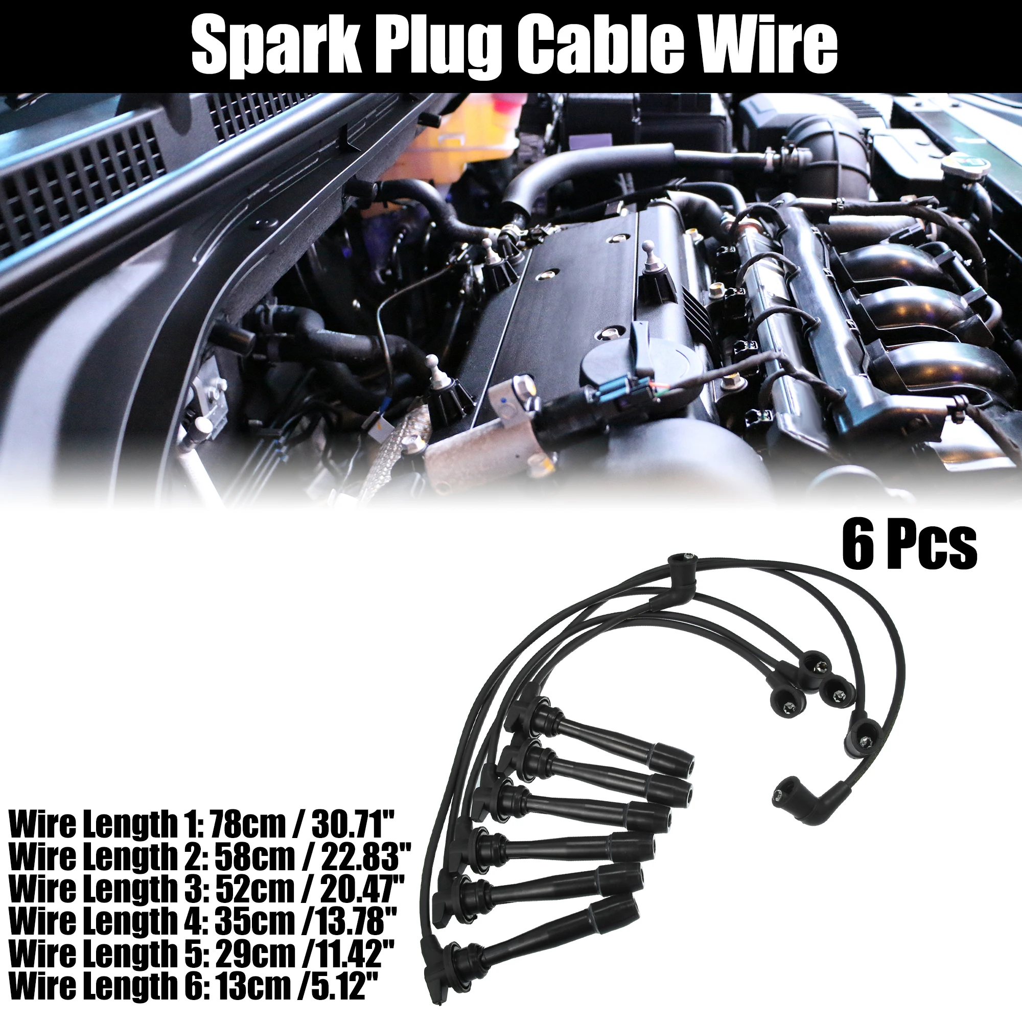UXCELL 6 шт. провод свечи зажигания для Hyundai Sonata GLS 2.5L V6 - Gas 99-01 черный
UXCELL 6 шт. провод свечи зажигания для Hyundai Sonata GLS 2.5L V6 - Gas 99-01 черный