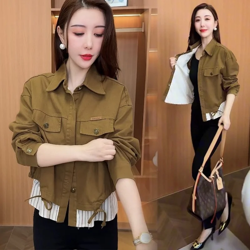 Модный женский кардиган с цветными вставками и воротником, новый дизайн для весны и осени, свободный крой, длинный рукав
Модный женский кардиган с цветными вставками и воротником, новый дизайн для весны и осени, свободный крой, длинный рукав