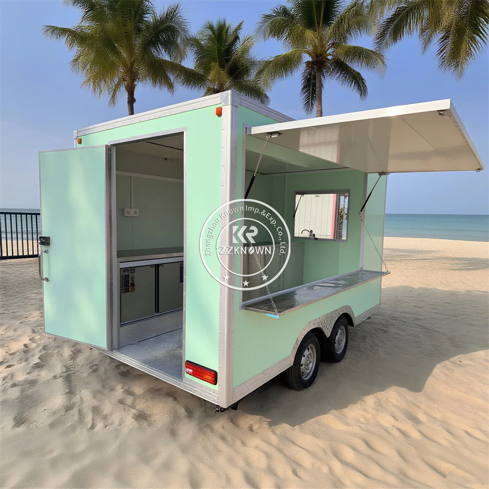 Мобильная тележка для мороженого Тележка для фаст-фуда Полностью оборудованный мобильным прицепом для еды в ресторане с полной кухней
Мобильная тележка для мороженого Тележка для фаст-фуда Полностью оборудованный мобильным прицепом для еды в ресторане с полной кухней