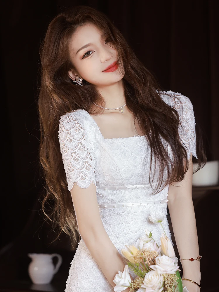 2024 New Women's Prom Gowns French Style Square Collar Scale Hollow-out Evening Dresses Elegant Vintage Female Fishtail Vestidos
2024 New Women's Prom Gowns French Style Square Collar Scale Hollow-out Evening Dresses Elegant Vintage Female Fishtail Vestidos