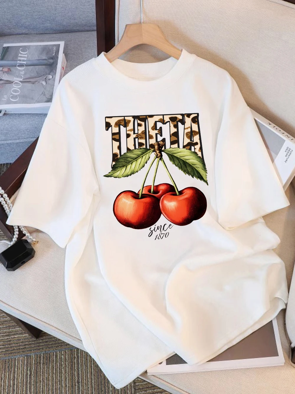 Women T-Shirt Cotton Summer Fresh Cherries Printed Short Sleeve Tees O-Neck Comfortable Loose Tops Holiday Casual Woman Clothes
Women T-Shirt Cotton Summer Fresh Cherries Printed Short Sleeve Tees O-Neck Comfortable Loose Tops Holiday Casual Woman Clothes