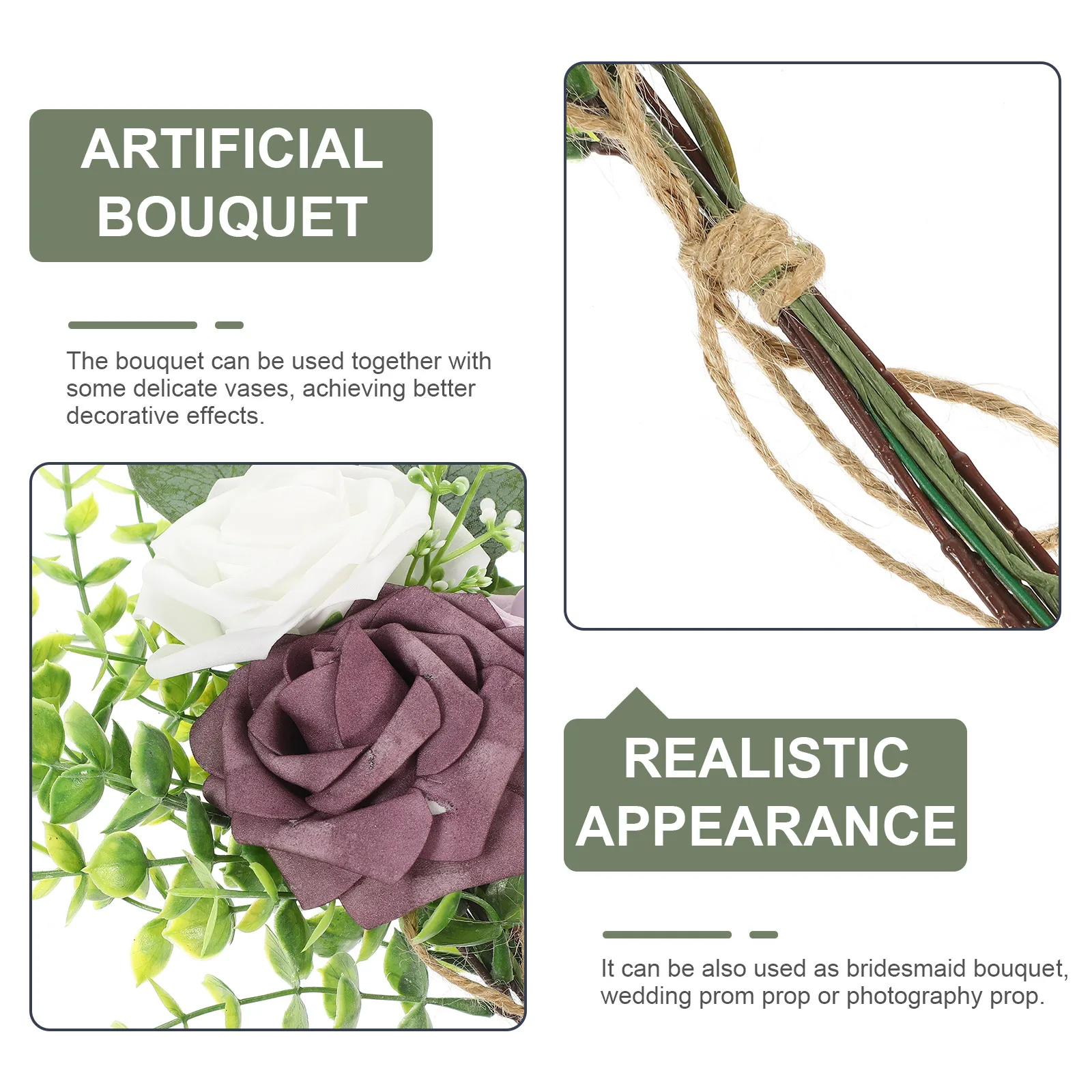 Artificial Rose Bridal Bouquet Wedding Simulation Flower Bouquet Realistic Decoration Artificial Flowers for Bride
Artificial Rose Bridal Bouquet Wedding Simulation Flower Bouquet Realistic Decoration Artificial Flowers for Bride