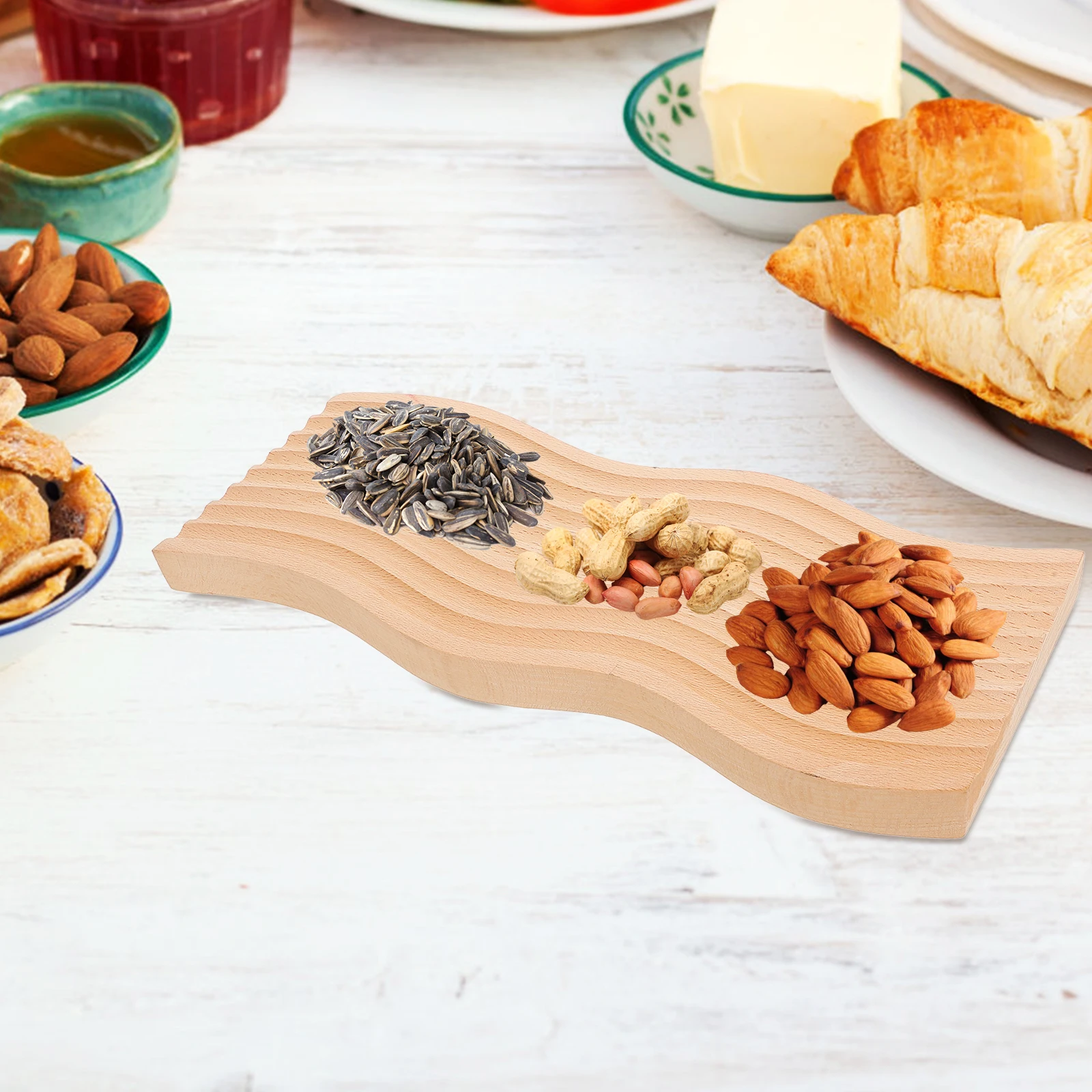 Wooden Tray Food Serving Plate Decorative Dry Fruit Snack Bread Tea Storage Waved Wooden Tea Plate Multi Functional Home Hotel
Wooden Tray Food Serving Plate Decorative Dry Fruit Snack Bread Tea Storage Waved Wooden Tea Plate Multi Functional Home Hotel