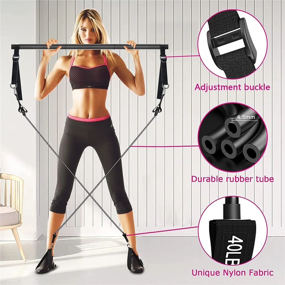 Upgraded Pilates Bar Kit Adjustable Exercise Equipment With Resistance Bands Pilates 3 Set Exercise Resistance Bands for Home
Upgraded Pilates Bar Kit Adjustable Exercise Equipment With Resistance Bands Pilates 3 Set Exercise Resistance Bands for Home