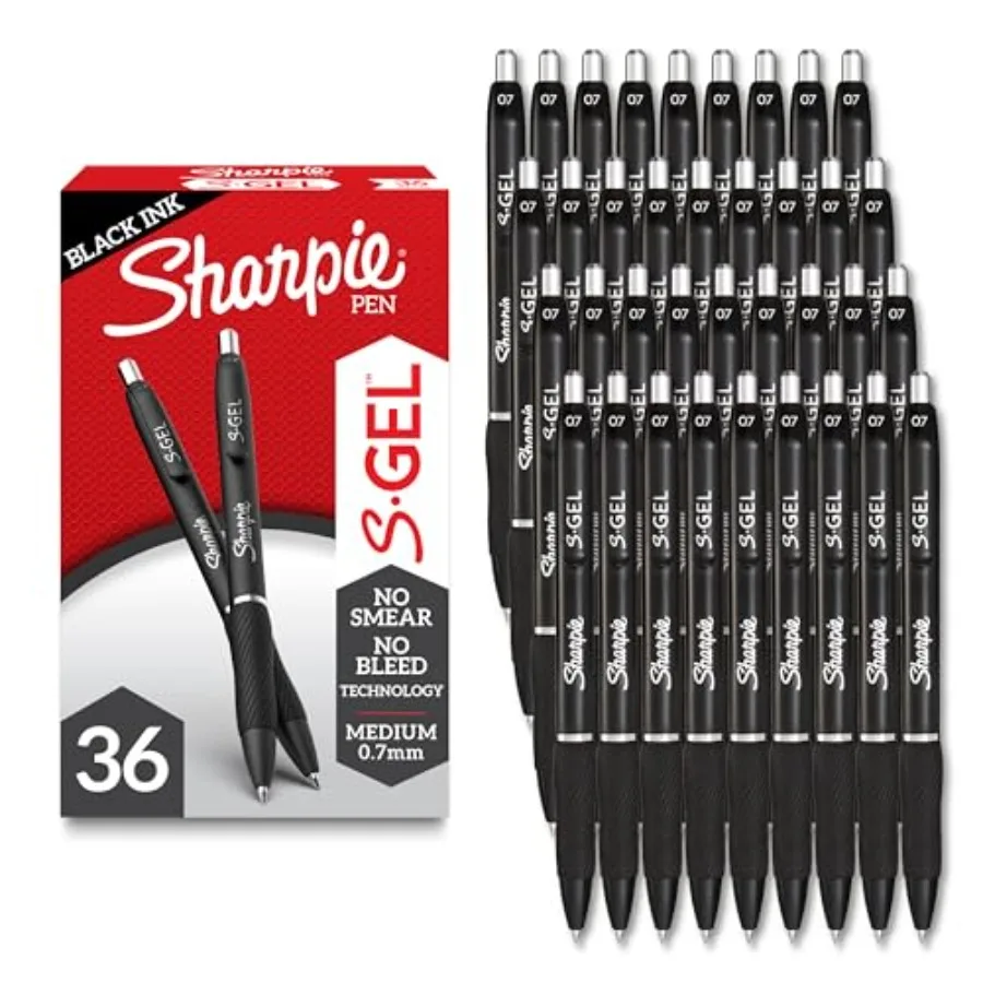 S-Gel Pens, Medium Point 0.7mm,Black Gel Ink, 36 Count - Writing, Note-Taking, Office Supplies, No Smear, No Bleed
S-Gel Pens, Medium Point 0.7mm,Black Gel Ink, 36 Count - Writing, Note-Taking, Office Supplies, No Smear, No Bleed