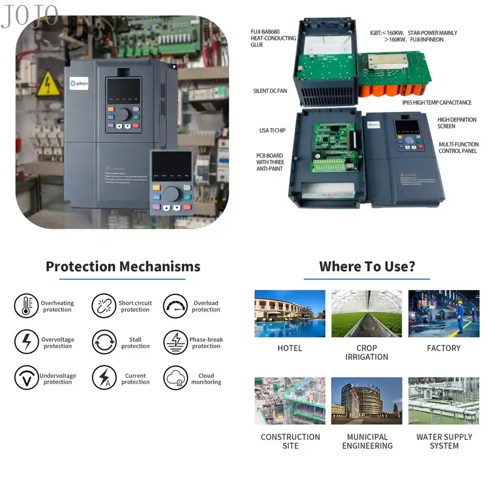 Motor Speed Control VFD 220v Single Phase Inverter 3 Phase 380v VFD Frequency Converter 400w 1.5kw 9kw 11kw 22kw
Motor Speed Control VFD 220v Single Phase Inverter 3 Phase 380v VFD Frequency Converter 400w 1.5kw 9kw 11kw 22kw