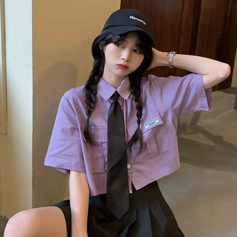 2022 Japanese Student Girl Preppy Style Women Cropped Shirts Casual Blouse for Summer Button Up Tops Korean Fashion Clothes
2022 Japanese Student Girl Preppy Style Women Cropped Shirts Casual Blouse for Summer Button Up Tops Korean Fashion Clothes