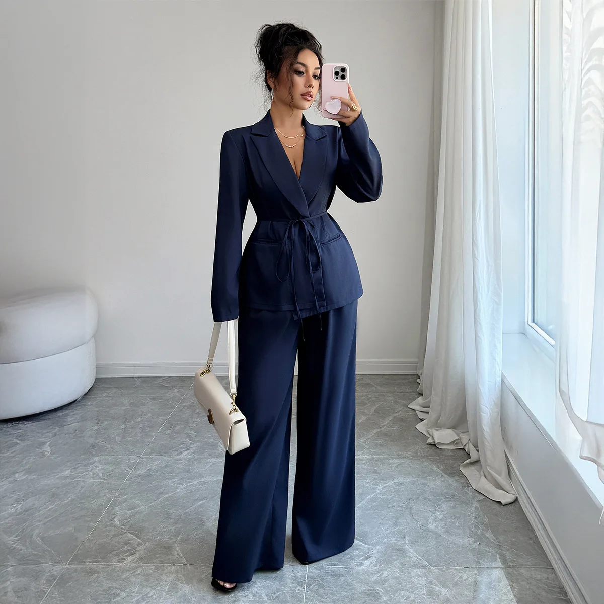 Casual Style Suit Jacket Straight Leg Pants Two Piece Set Women's Fashion Autumn Winter Independent Station
Casual Style Suit Jacket Straight Leg Pants Two Piece Set Women's Fashion Autumn Winter Independent Station