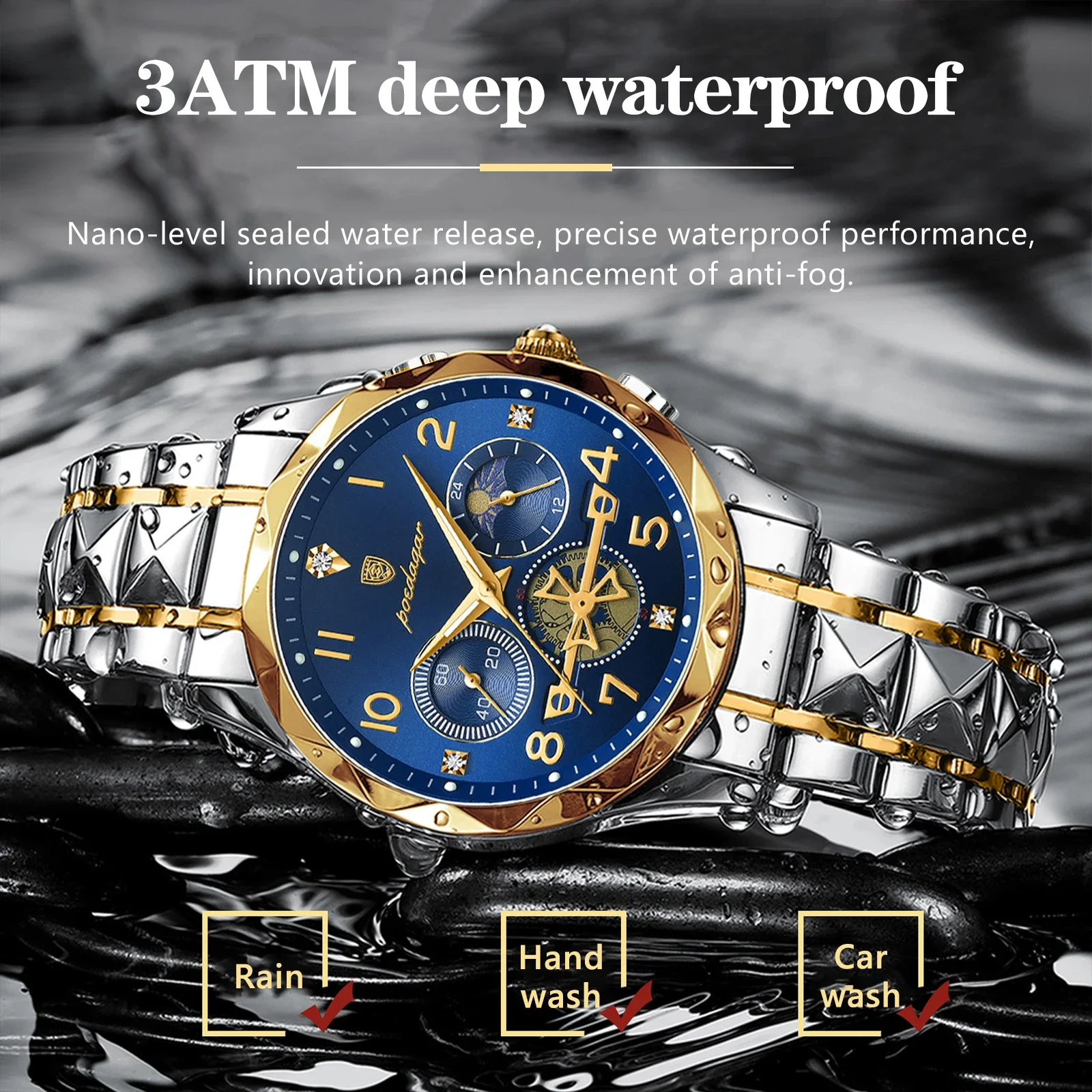 POEDAGAR Luxury Sports Watch Men Stainless Steel Man Quartz Wristwatch Waterproof Luminous Chronograph Men's Watches Clock Reloj
POEDAGAR Luxury Sports Watch Men Stainless Steel Man Quartz Wristwatch Waterproof Luminous Chronograph Men's Watches Clock Reloj