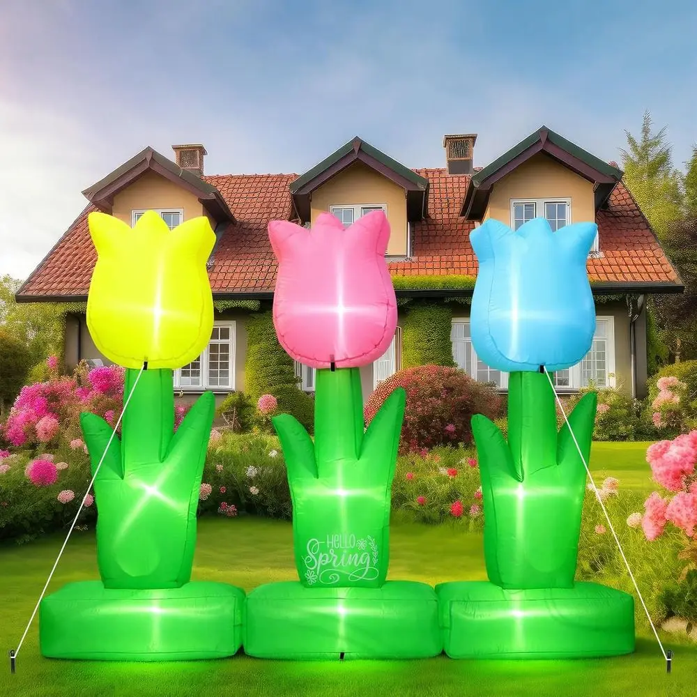 6 ft Spring Iatable Flower Decoration LED Blow up Yard Decor Large Iatable Tulip Flower Outdoor Decoration for Spring Holiday Ou
6 ft Spring Iatable Flower Decoration LED Blow up Yard Decor Large Iatable Tulip Flower Outdoor Decoration for Spring Holiday Ou
