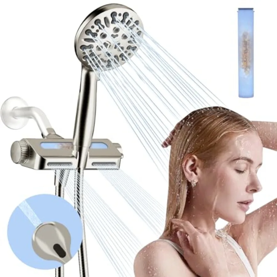 Filtered Shower Head with Handheld Combo Hard Water Filter Shower Head with 9 Shower Modes Dual Shower Heads High Pressure Show
Filtered Shower Head with Handheld Combo Hard Water Filter Shower Head with 9 Shower Modes Dual Shower Heads High Pressure Show