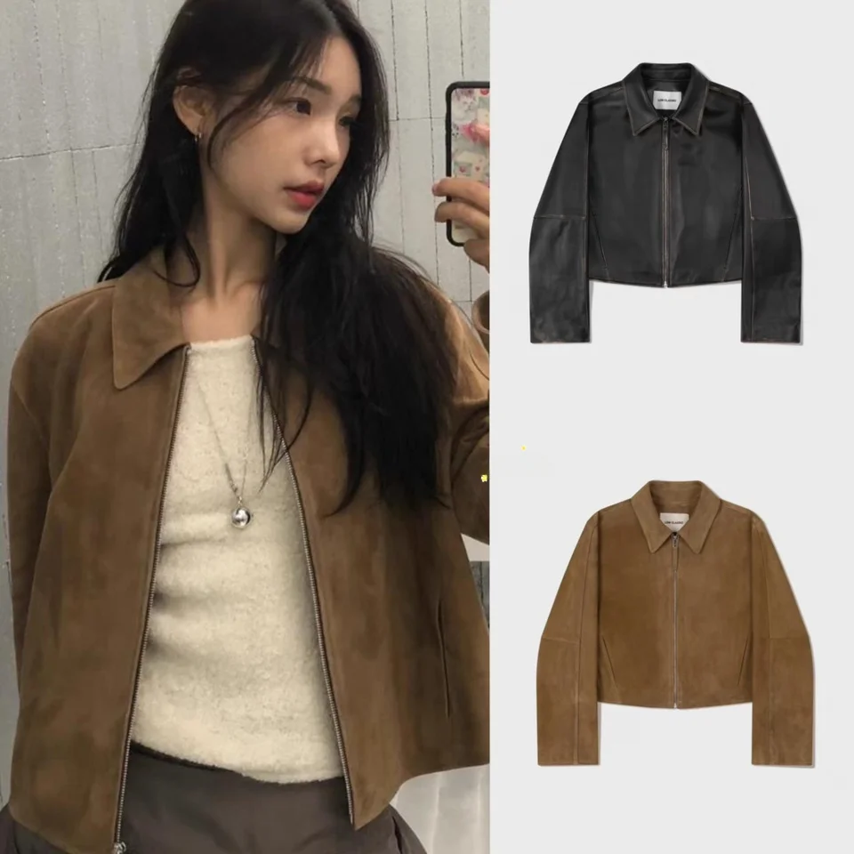 Low Classic High Silver Suede Jaet ort Zipper Flip Collar Retro Women's Outerwear Commute Sle Loose Fit Long Sve
Low Classic High Silver Suede Jaet ort Zipper Flip Collar Retro Women's Outerwear Commute Sle Loose Fit Long Sve