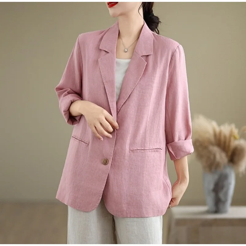 Retro Solid Color Lightweight Loose Women Suit Jacket Commuting Versatile Long Sleeve Shirt Style Daily Wear Loose Women Top
Retro Solid Color Lightweight Loose Women Suit Jacket Commuting Versatile Long Sleeve Shirt Style Daily Wear Loose Women Top