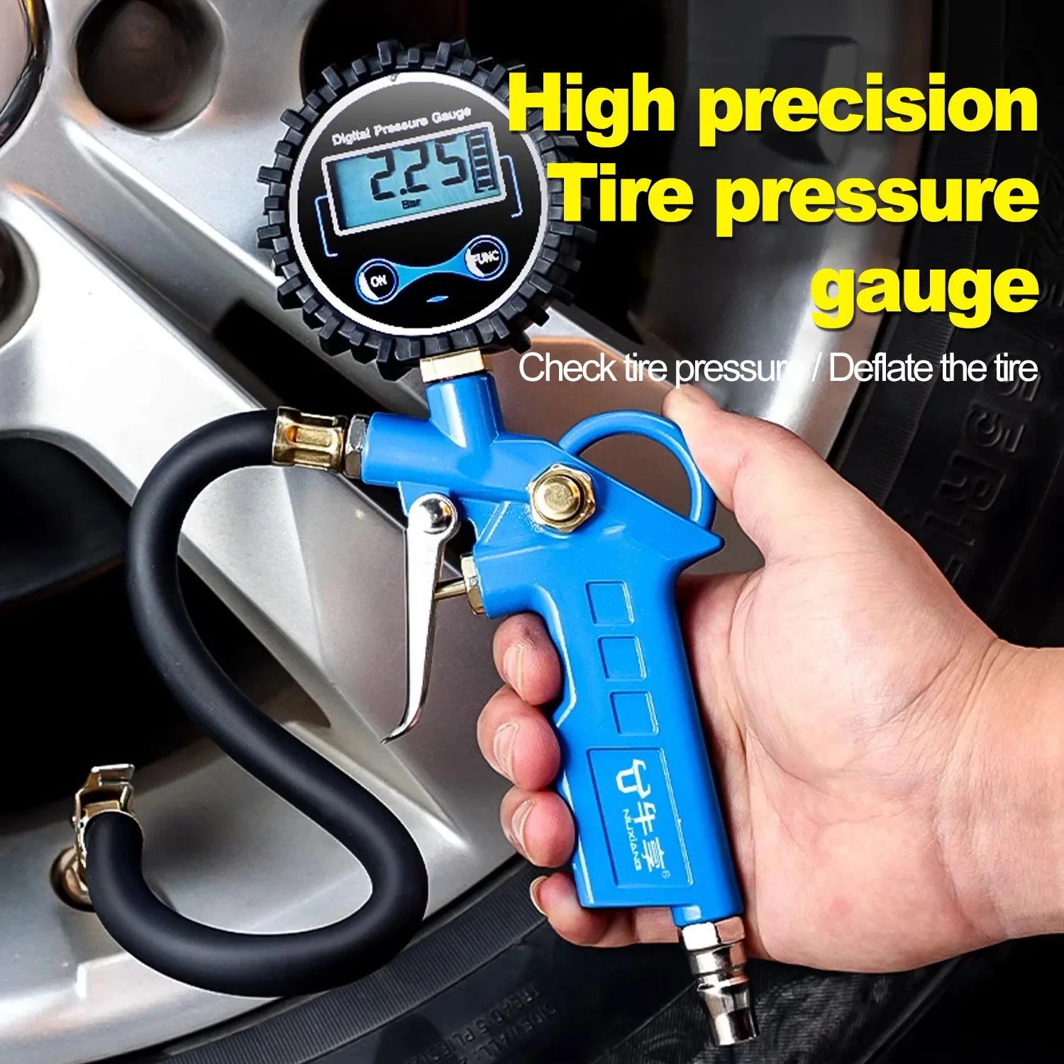 Inflator Hose With Tyre Tester Gauge Motorcycle TPMS Tire Pressure Monitor System Test Diagnostic Tool Car Accessories Universal
Inflator Hose With Tyre Tester Gauge Motorcycle TPMS Tire Pressure Monitor System Test Diagnostic Tool Car Accessories Universal