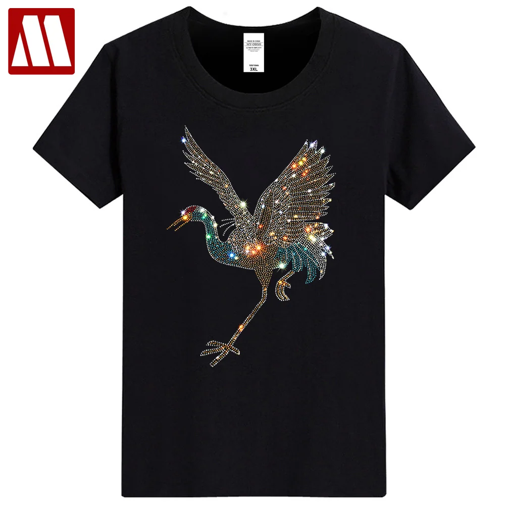 Harajuku Unisex Red-Crowned Crane Rhinestones Men's Short Sleeve Cotton T shirt Men Women Flying Birds Print O Neck Graphic Tees
Harajuku Unisex Red-Crowned Crane Rhinestones Men's Short Sleeve Cotton T shirt Men Women Flying Birds Print O Neck Graphic Tees