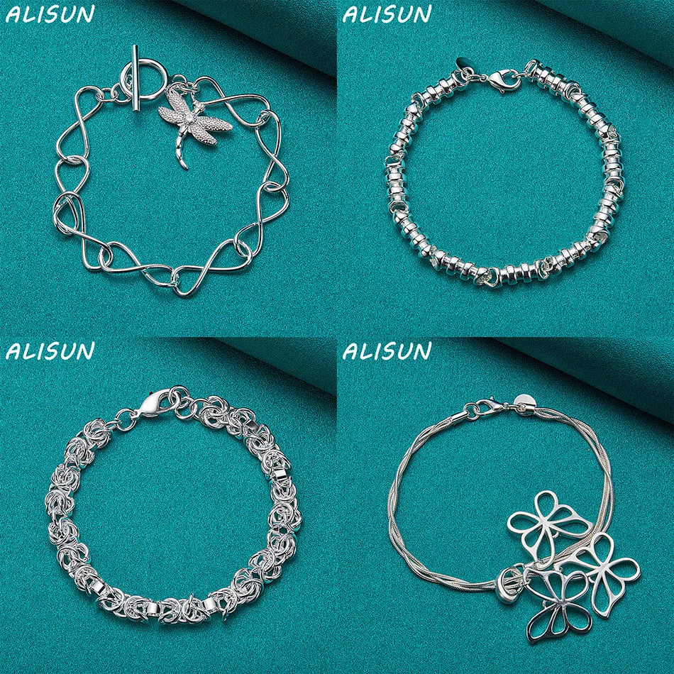 ALISUN 925 Sterling Silver Bracelets For Women Men Anniversary Gift Popular Wild Fashion Romantic Jewelry
ALISUN 925 Sterling Silver Bracelets For Women Men Anniversary Gift Popular Wild Fashion Romantic Jewelry