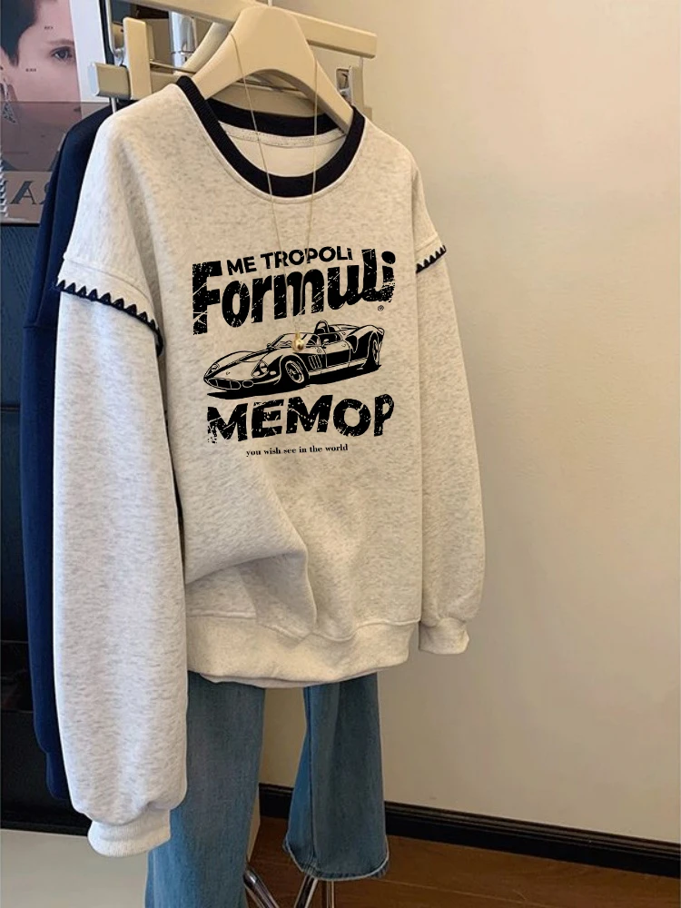 Trendy Letter Print round Neck Sweatshirt Unisex Spring Autumn Fashionable Youthful Versatile Lazy Style Top for Men And Women
Trendy Letter Print round Neck Sweatshirt Unisex Spring Autumn Fashionable Youthful Versatile Lazy Style Top for Men And Women
