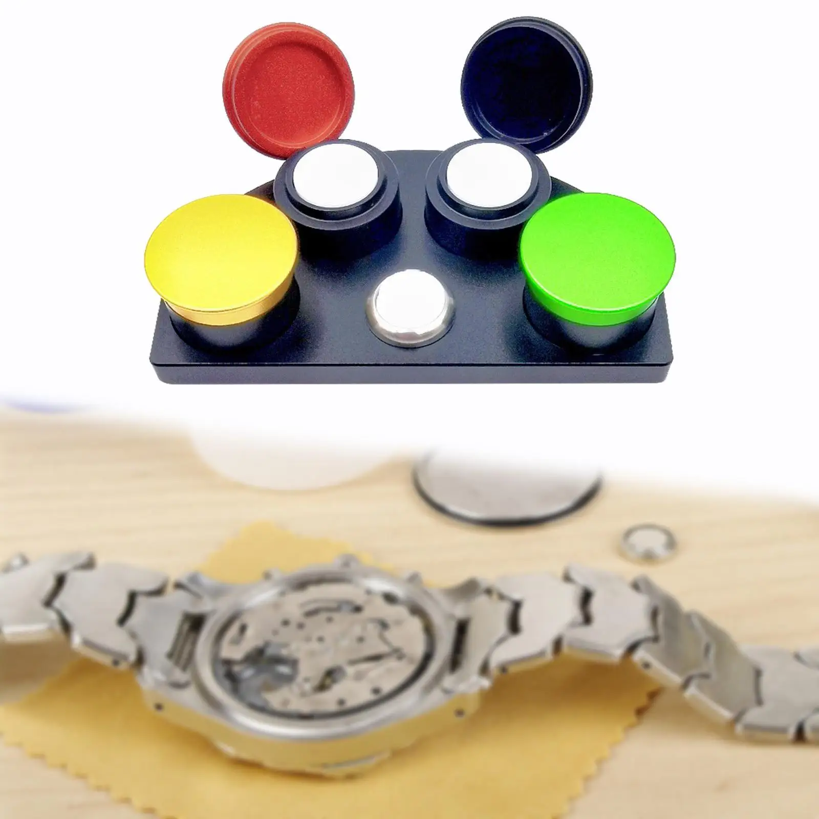 Watch Oil Cup Stand 4 Oil Dishes Metal Professional Watch Grease Cup Holders Watch Oil Dipping Tool for Maintenance Amateurs
Watch Oil Cup Stand 4 Oil Dishes Metal Professional Watch Grease Cup Holders Watch Oil Dipping Tool for Maintenance Amateurs