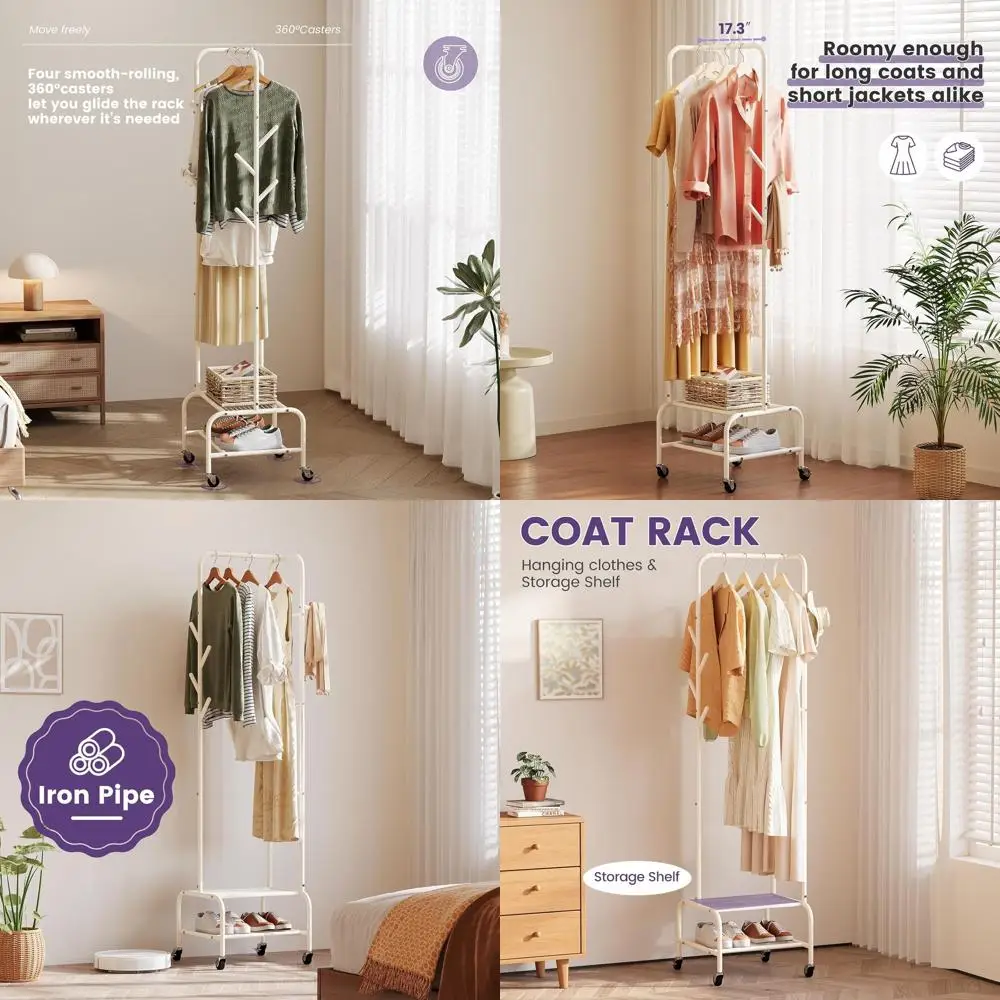 White Freestanding Hall Tree with 3 Shelves and 8 Hooks for Entryway, Hallway, or Bedroom
White Freestanding Hall Tree with 3 Shelves and 8 Hooks for Entryway, Hallway, or Bedroom