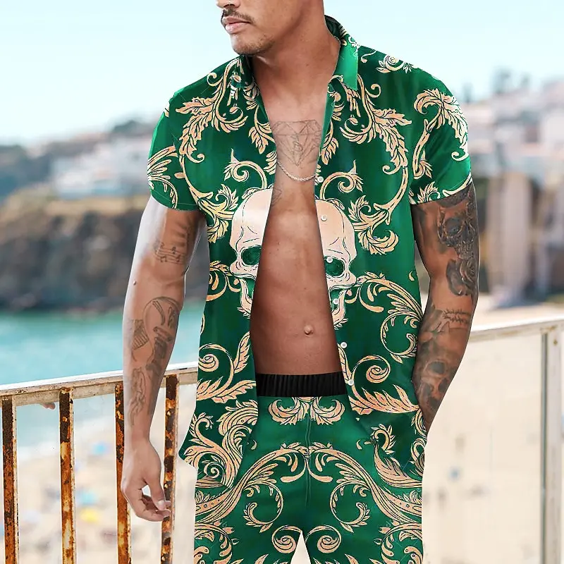 Fashion Luxury Men's Sets Funny 3D Skull Print Short Sleeve Shirts Shorts 2 Piece Outfit Casual Trend Clothing Summer Loose Suit
Fashion Luxury Men's Sets Funny 3D Skull Print Short Sleeve Shirts Shorts 2 Piece Outfit Casual Trend Clothing Summer Loose Suit