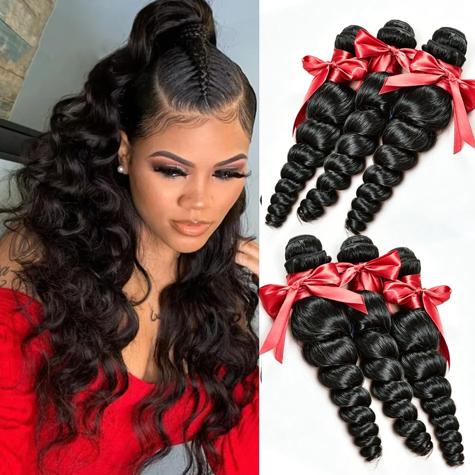 Loose Wave Virgin Human Hair Bundles Cuticle Aligned Double Weft Human Hair Extensions Natural Black 8-30 Inch No Shedding No Tangle For Black Women
Loose Wave Virgin Human Hair Bundles Cuticle Aligned Double Weft Human Hair Extensions Natural Black 8-30 Inch No Shedding No Tangle For Black Women