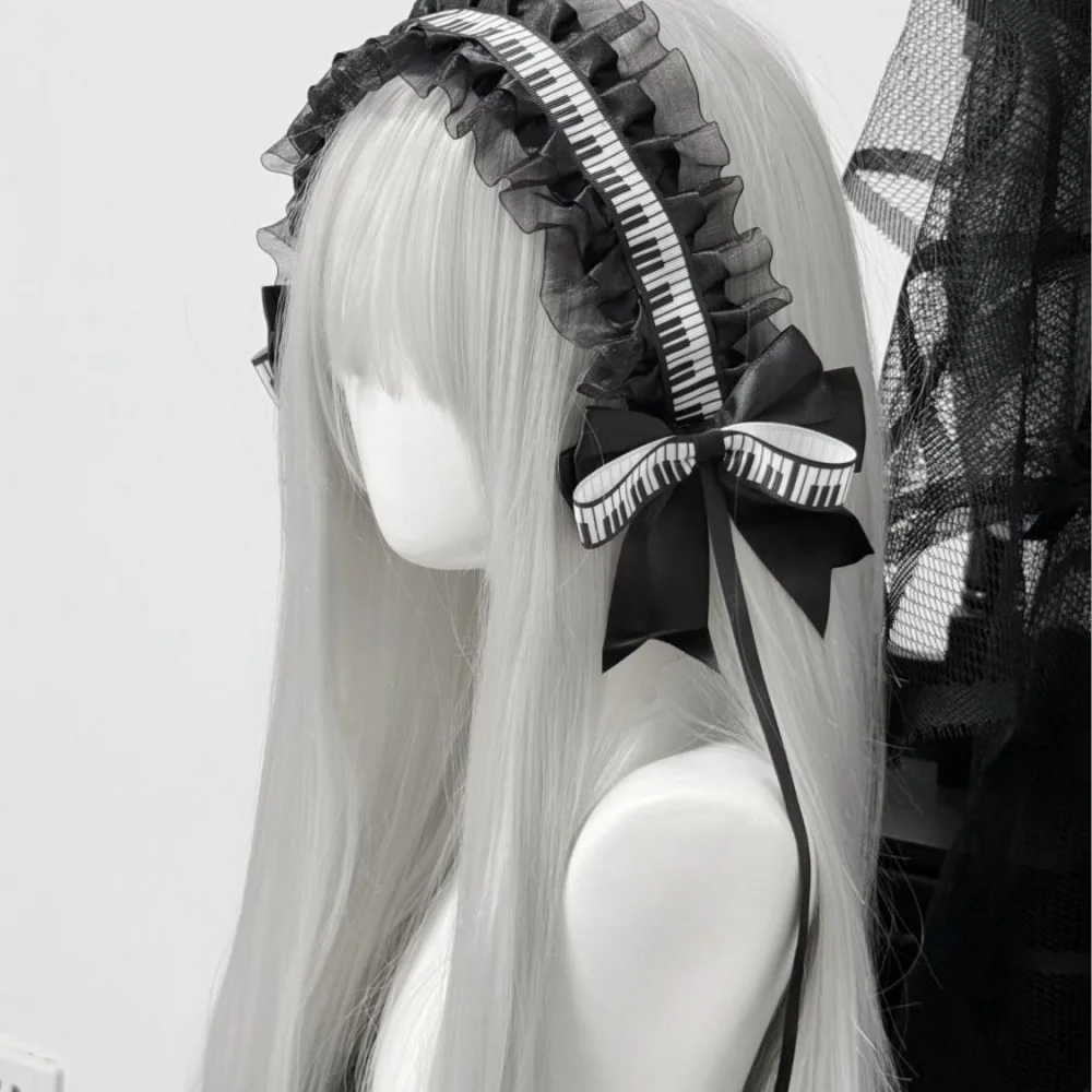 Subculture Harajuku original homemade piano key Lolita lace headband bow with Gothic girl hair Cosplay decorative accessories
Subculture Harajuku original homemade piano key Lolita lace headband bow with Gothic girl hair Cosplay decorative accessories