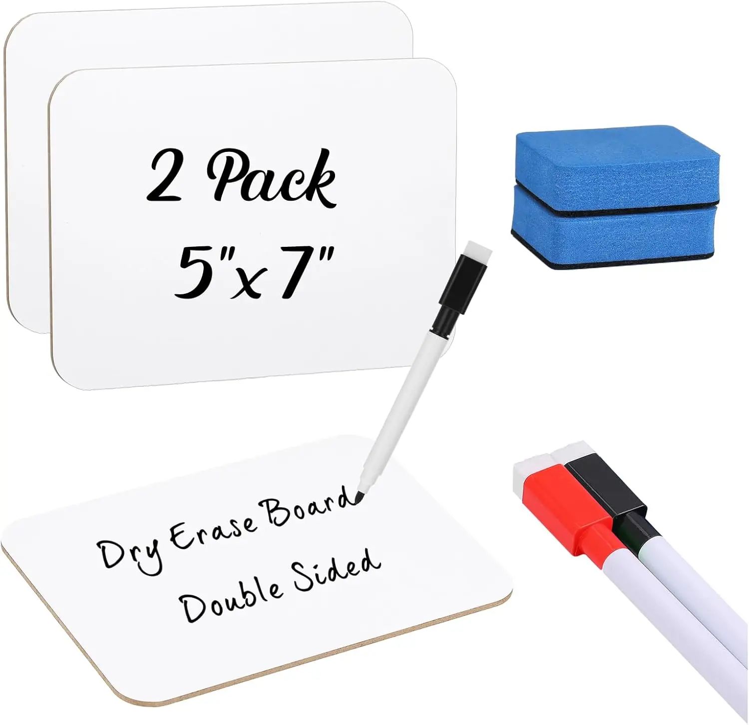 2 Mini Dry Erase Boards 5x7 Double Sided with Markers & Erasers for Classroom
2 Mini Dry Erase Boards 5x7 Double Sided with Markers & Erasers for Classroom